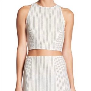 NWT Theory Crop Top Nikayla Linen XS P
